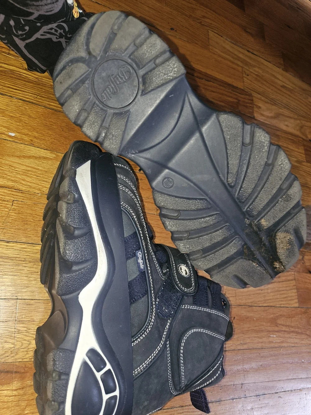 Kids Black and Navy High-Top Sneakers
